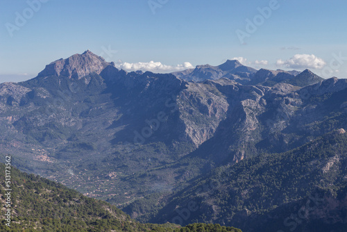 View of the mountains near Valldemosa in Mallorca  Balearic islands 