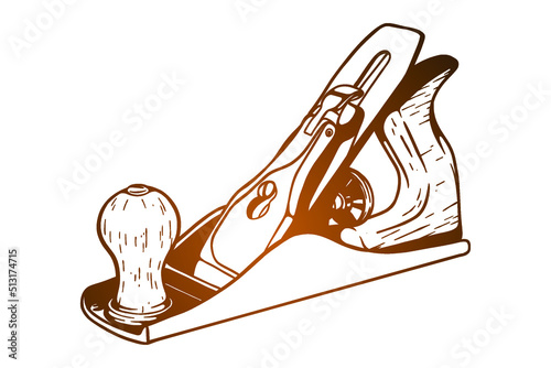 Jack-plane Carpenter Craft Tool - Hand drawn - Out line