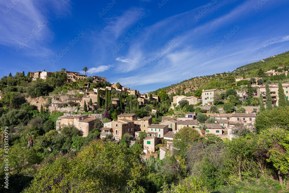 View of Deya town in Mallorca Island (Spain)