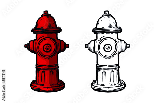  Red fire hydrant - Vector illustration photo