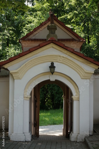 Archway from the courtyard of the Franciscan monastery. Wieliczka  Poland.