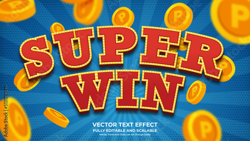 Editable Jackpot Winner Vector Text Effect Style