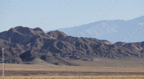 Desert Mountain Nature Landscape. Sunny Blue Sky. Nevada, United States of America. Nature Background.