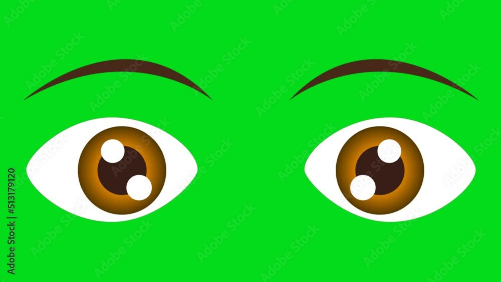 Cartoon eyes on a green background. Cartoon eyes with alpha channel. Key color, color key, alpha channel. Cartoon eyes on a green background. Cartoon eyes with alpha channel. Key color, color key, alpha channel.