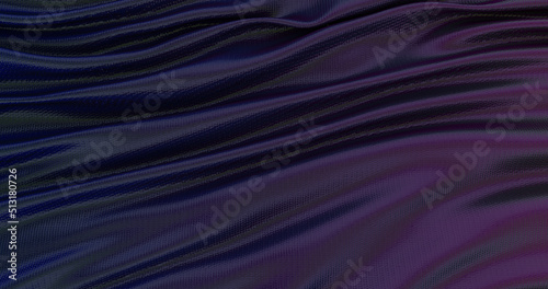 dark blue fabric texture background, abstract, 3D render, black soft silk fabric.