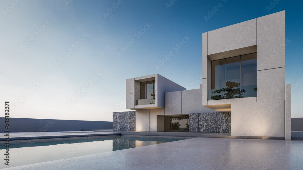 Fototapeta premium 3D rendering illustration of modern house