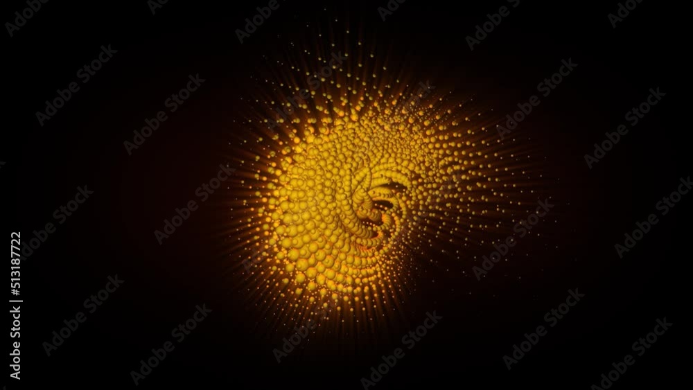 Abstract background 3D animation shiny futuristic object made of geometric elements transforms and rotates in space loop. Great for scientific, technological, industrial, futuristic, luxury, sci-fi il