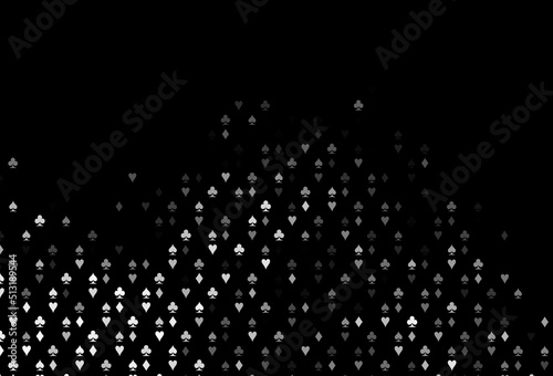 Dark Silver, Gray vector background with cards signs.