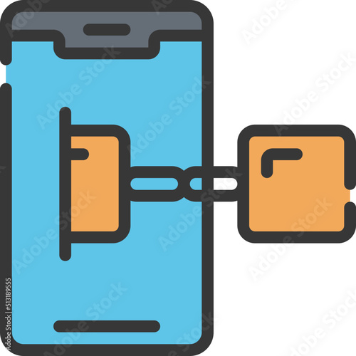 Mobile Blockchain Icon