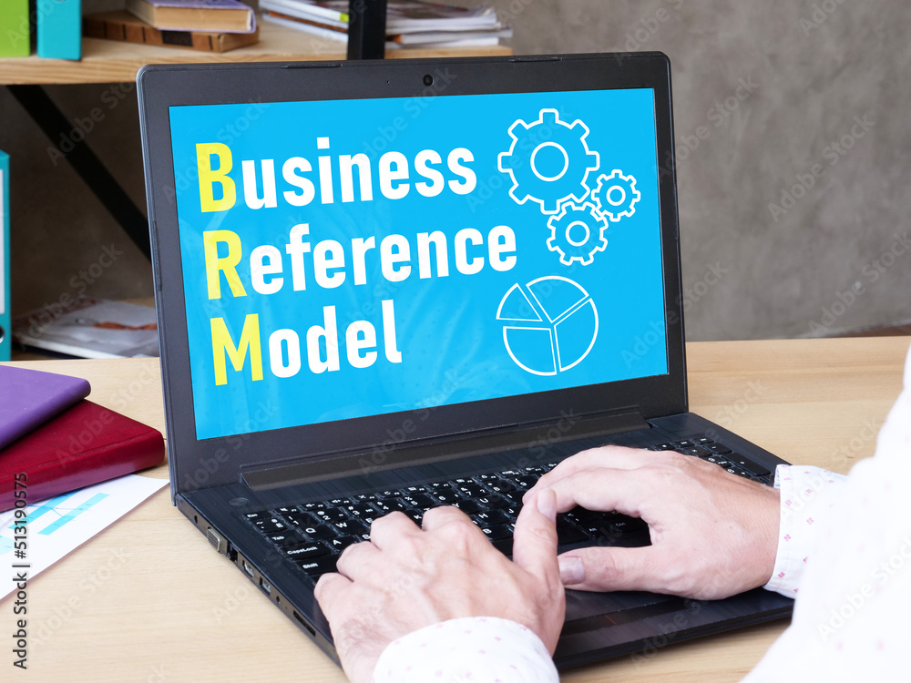 Business Reference Model BRM is shown using the text - obrazy, fototapety, plakaty 