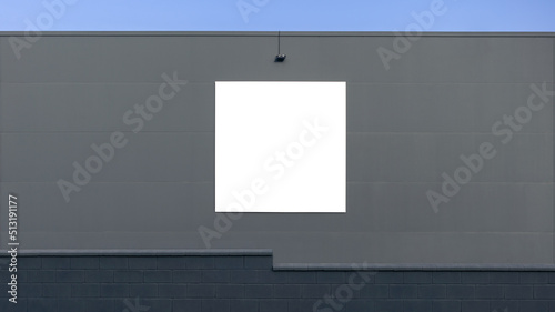 Blank square sign mockup in the urban environment on the street, empty space