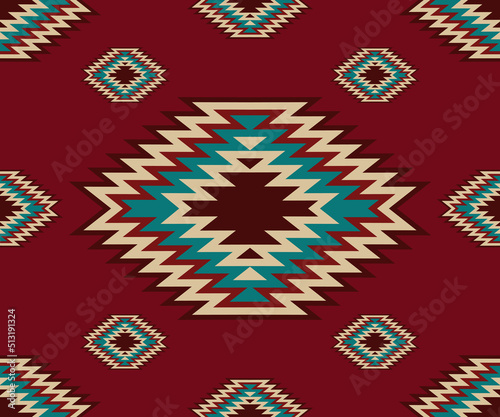 American Southwestern Seamless repeat pattern - Vector Illustration