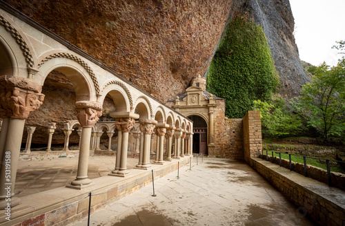 cloister of the Royal Monastery of San Juan de la Peña, Botaya, province of Huesca, Aragon, Spain