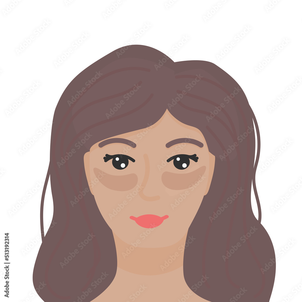 Female with Gel Patches on eyes. Selfcare concept. Face Anti Aging Procedure. Cosmetic collagen eye patches against facial wrinkles. Isolated Vector Illustration. Female with Gel Patches on eyes. Selfcare concept. Face Anti Aging Procedure. Cosmetic collagen eye patches against facial wrinkles. Isolated Vector Illustration.