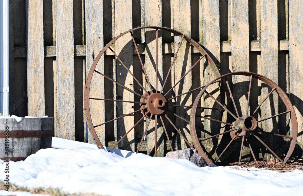 Two Old Wagon Wheels