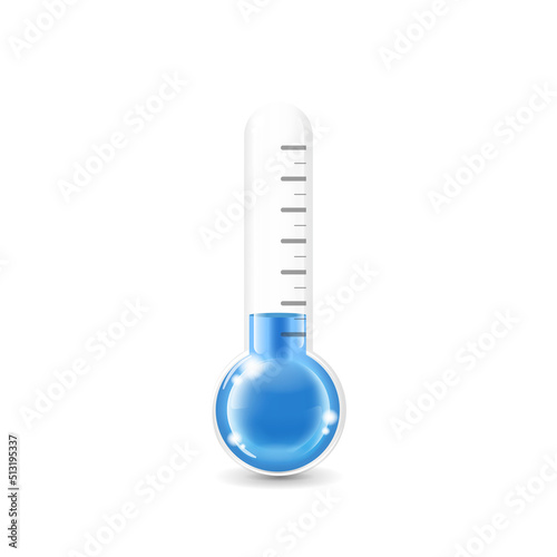 Blue mercury flask transparent icon for low winter weather