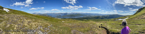 Hiking to the mountains Seterfjellet a warm and beautiful summer day i, Northern Norway- Europe  © Gunnar E Nilsen