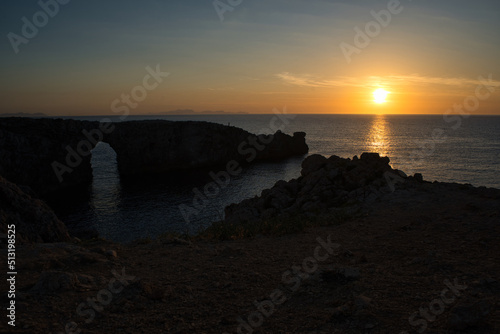 sunset in a Beach in Menorca, balearic islands, Spain