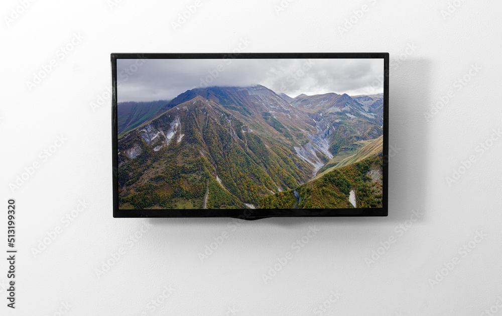 Fototapeta premium TV monitor on the wall