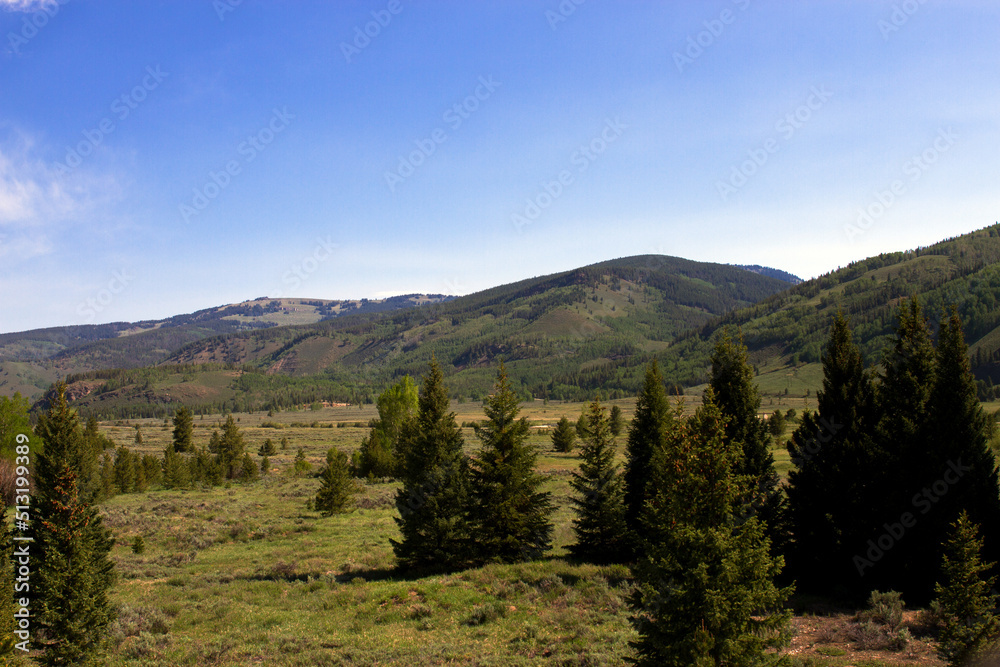 View from scenic byway US 24 as it passes through San Isabel National Forest in Colorado