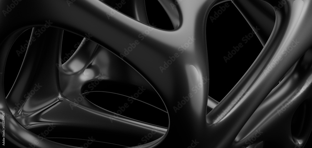 Black Oil or Petrol liquid flow, liquid metal close-up, wide horizontal banner. 3d illustration Black Oil or Petrol liquid flow, liquid metal close-up, wide horizontal banner. 3d illustration
