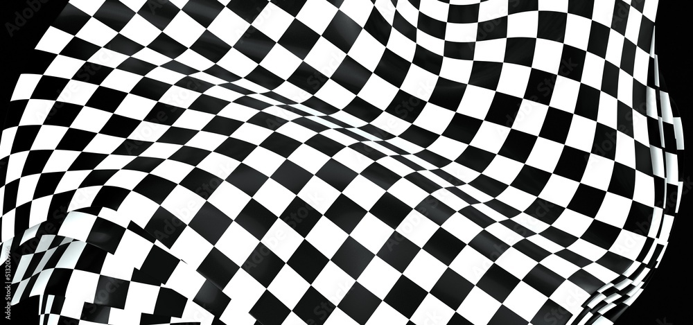 Obraz premium Checkered flag, race flag background 3d.