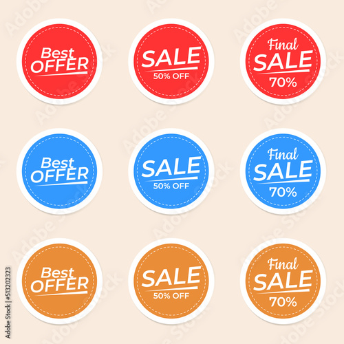 stickers for sale set vector