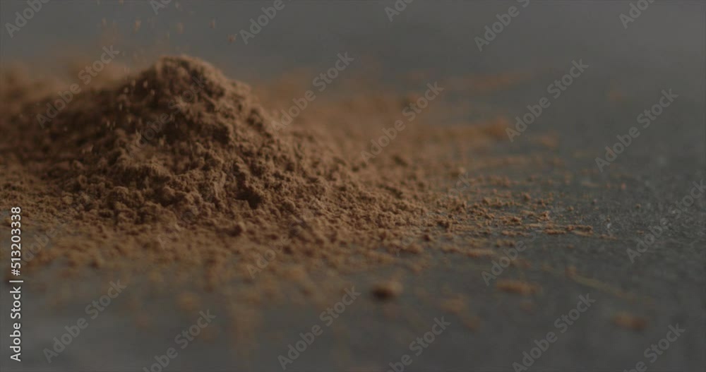 Cocoa powder is pouring onto the mountain Cocoa powder is pouring onto the mountain