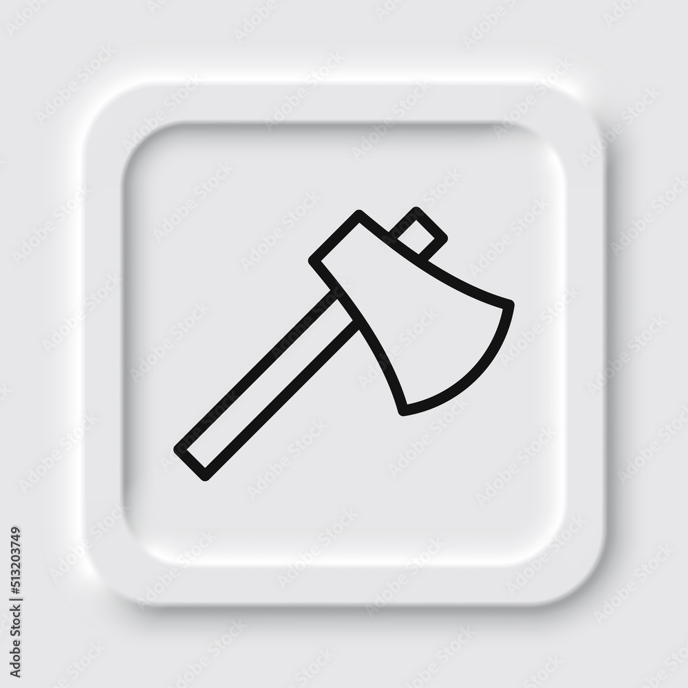 Axe simple icon vector. Flat design. Neumorphism design.ai Axe simple icon vector. Flat design. Neumorphism design.ai