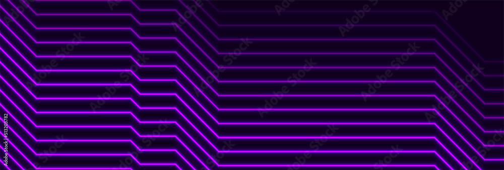 Violet neon curved lines abstract futuristic geometric background. Vector banner design Violet neon curved lines abstract futuristic geometric background. Vector banner design