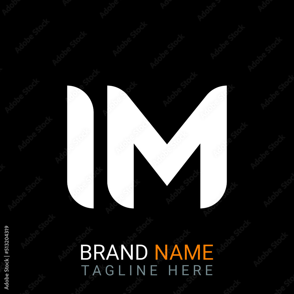 Im Letter Logo design. black background. Im Letter Logo design. black background.
