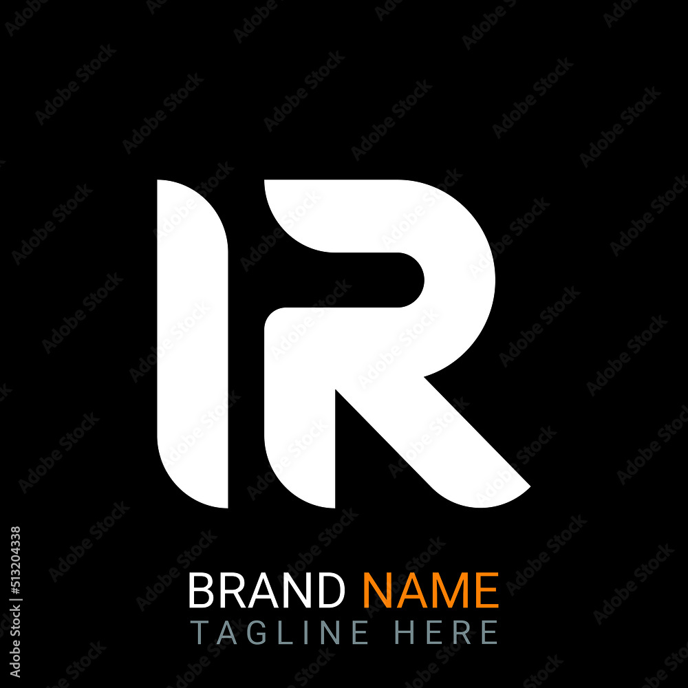 Ir Letter Logo design. black background. Ir Letter Logo design. black background.