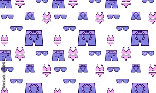 Summer Things Pattern Swimsuit Pants and Sunglasses