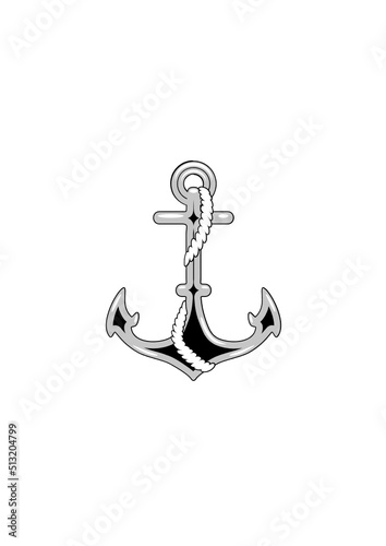 Stylized anchor isolated on white