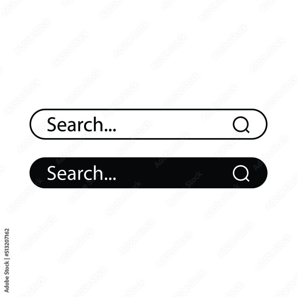 Search here. Search bar for ui. Search bar vector icons in flat design, isolated on white background. Vector illustration.
Search here. Search bar for ui. Search bar vector icons in flat design, isolated on white background. Vector illustration.