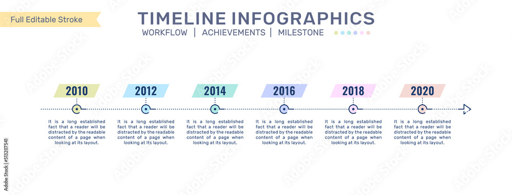 Timeline Infographics, Business development process, Milestone Infographics, Process flow infographic, Snake steps template for business concept. Can be used for presentations banner, workflow layout,