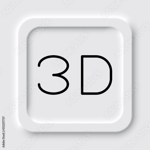 3D simple icon vector. Flat design. Neumorphism design.ai