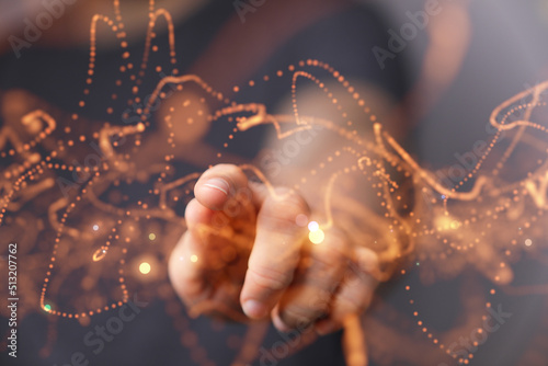 network holding in hand 3d ...