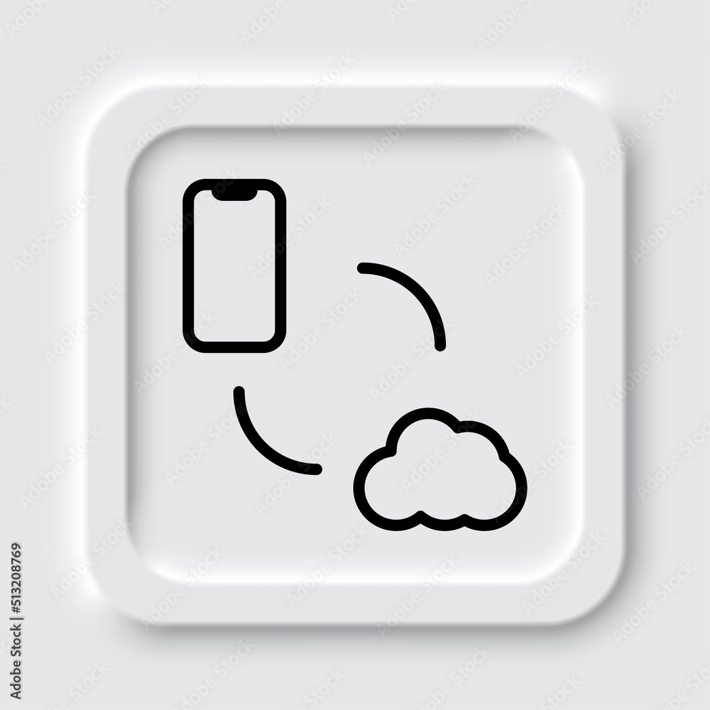 Data exchange icon, vector. Flat design. Neumorphism design.ai Data exchange icon, vector. Flat design. Neumorphism design.ai