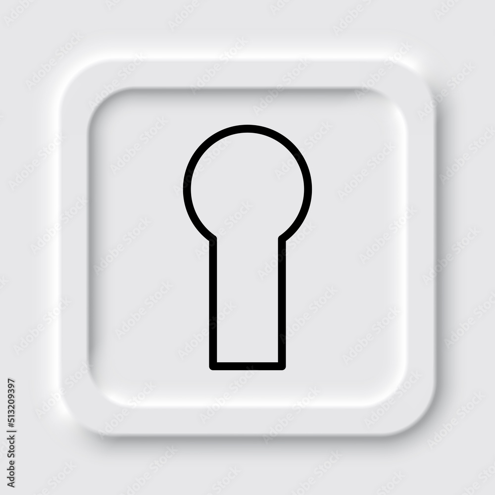 Keyhole simple icon, vector. Flat design. Neumorphism design.ai Keyhole simple icon, vector. Flat design. Neumorphism design.ai