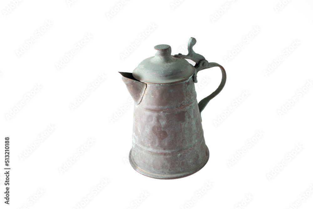 oxidized old copper jug