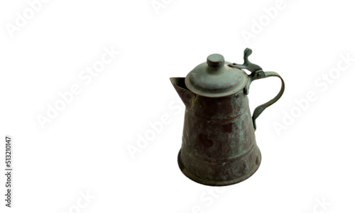 oxidized old copper jug
