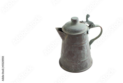 oxidized old copper jug