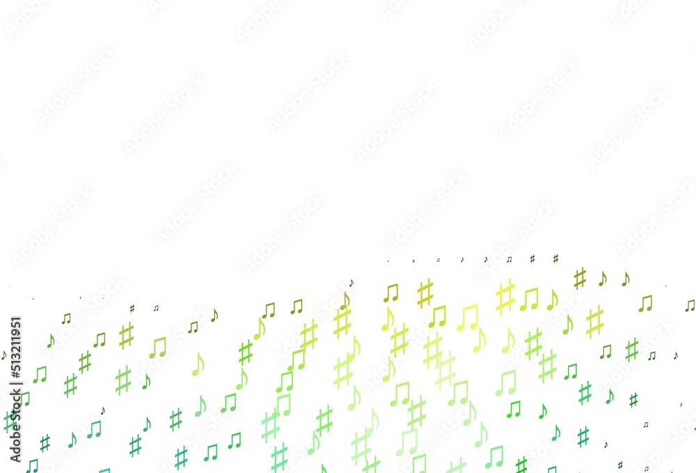 Light Blue, Yellow vector background with music symbols. Light Blue, Yellow vector background with music symbols.