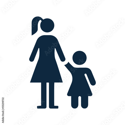 Children  mother  baby  woman icon. Simple editable vector graphics.