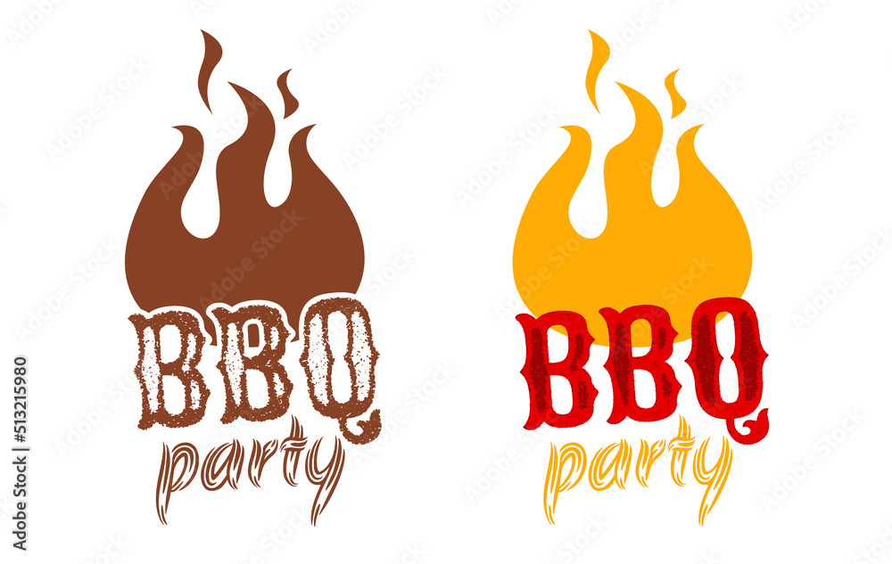 Vector illustration of flame for BBQ party. Vector set emblems for BBQ with fire on isolated bacground. Vector illustration of flame for BBQ party. Vector set emblems for BBQ with fire on isolated bacground.