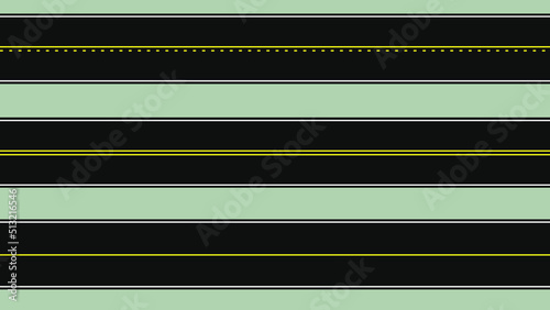 three road models with ground overtaking signs