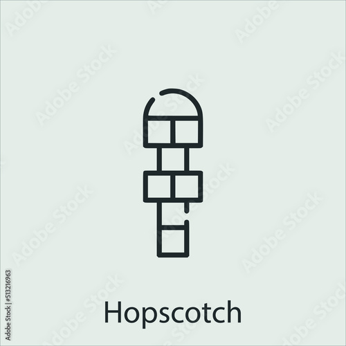 hopscotch icon vector icon.Editable stroke.linear style sign for use web design and mobile apps,logo.Symbol illustration.Pixel vector graphics - Vector