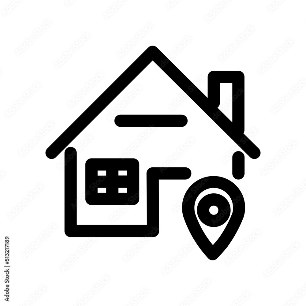 house location marker pin property real estate line icon - obrazy, fototapety, plakaty 