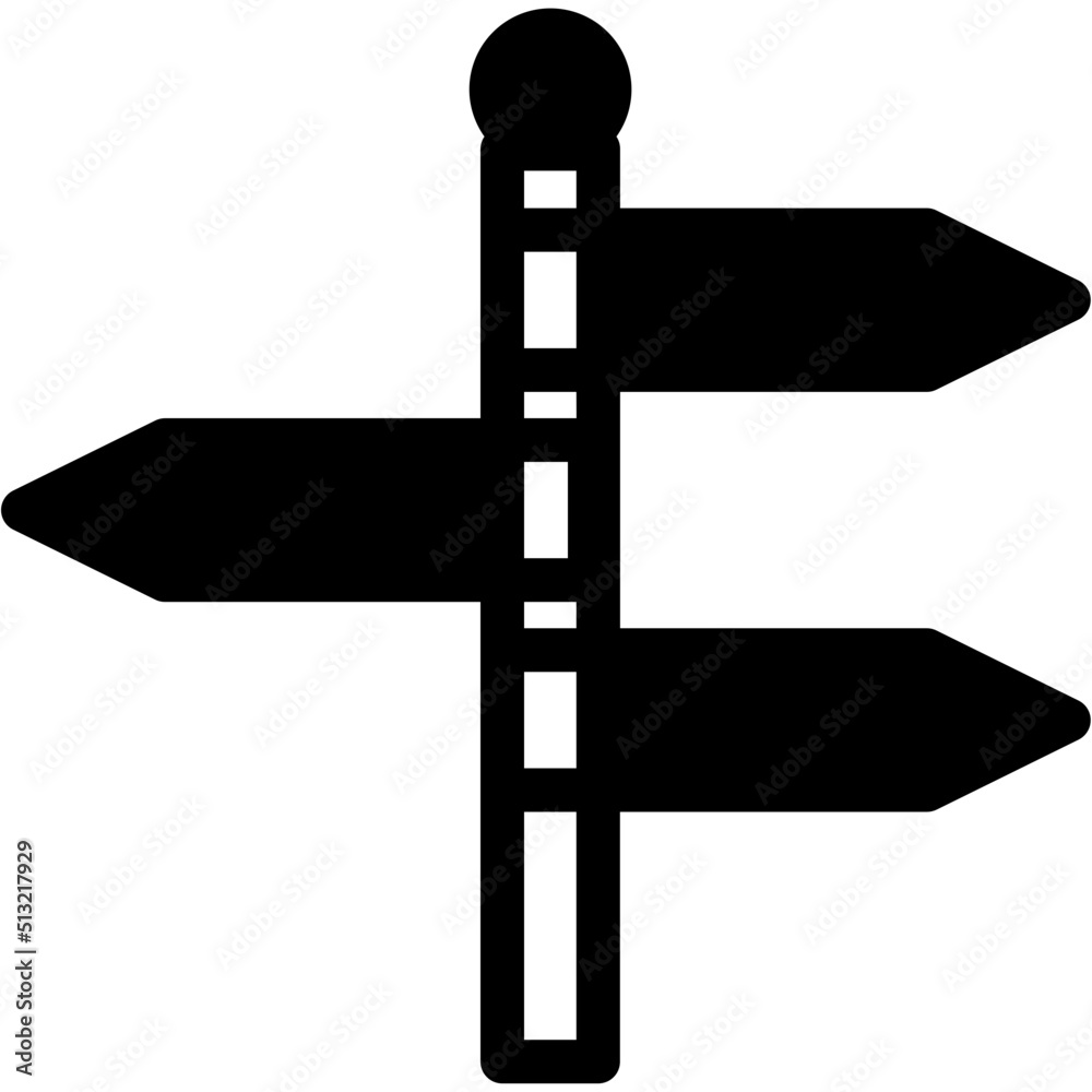 direction directions orientation post signs solid icon - obrazy, fototapety, plakaty 